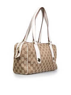 Gucci Beige GG Pattern Small Charmy Boston Bag