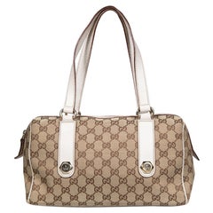 Gucci Beige GG Pattern Small Charmy Boston Bag