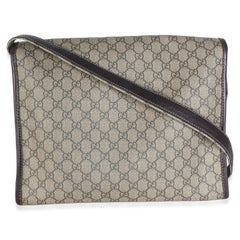 Gucci Beige GG Plus Monogram Canvas Large Flap Messenger Bag