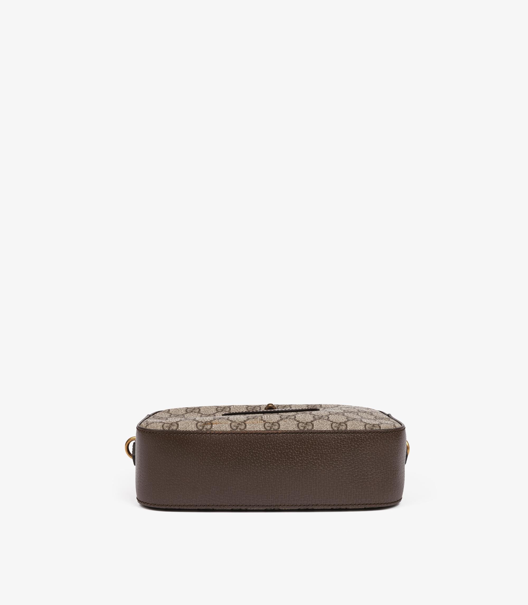 Petit messager en cuir beige GG Supreme, marron et jaune Web Neo Vintage de Gucci en vente 1