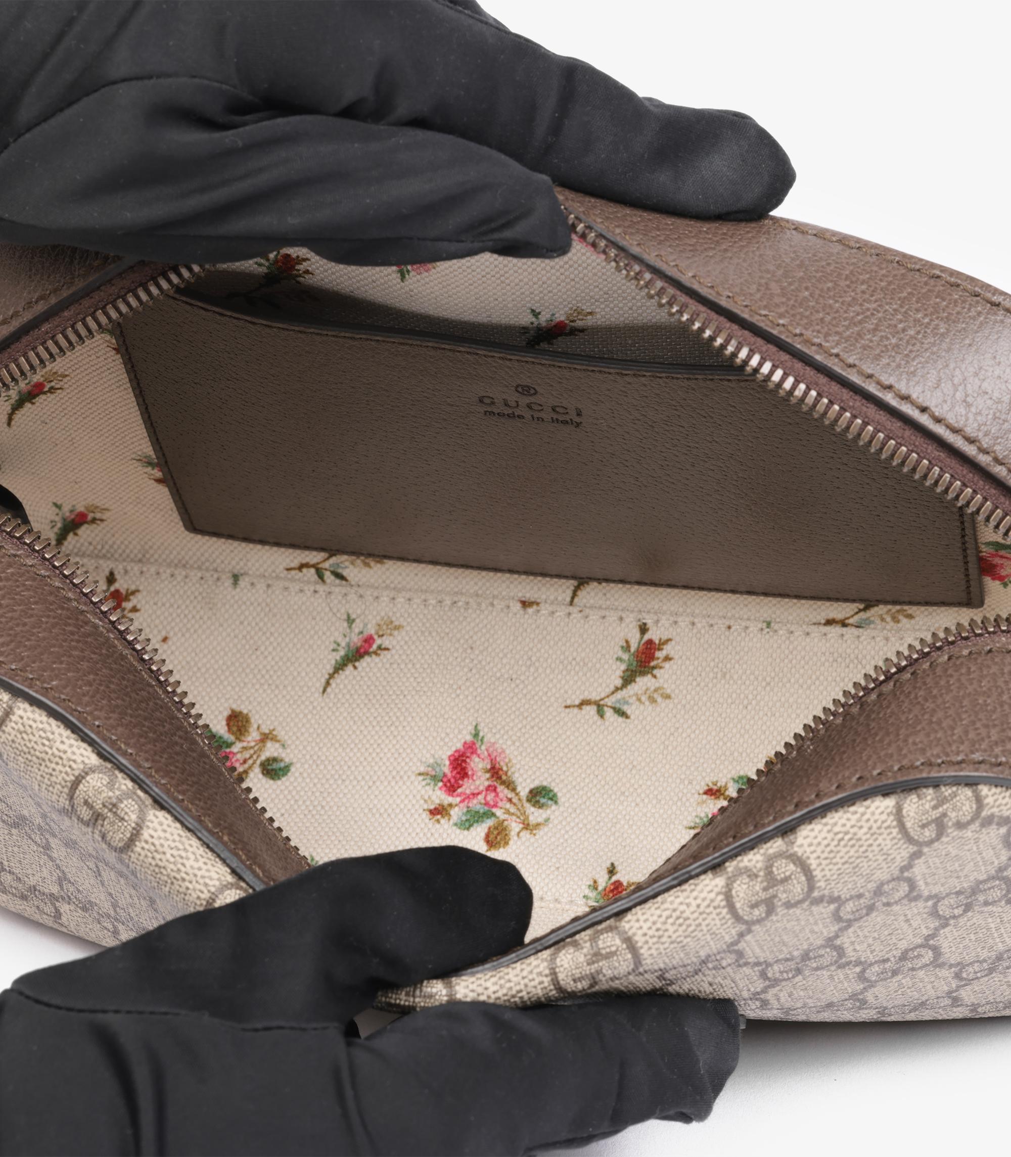 Petit messager en cuir beige GG Supreme, marron et jaune Web Neo Vintage de Gucci en vente 2