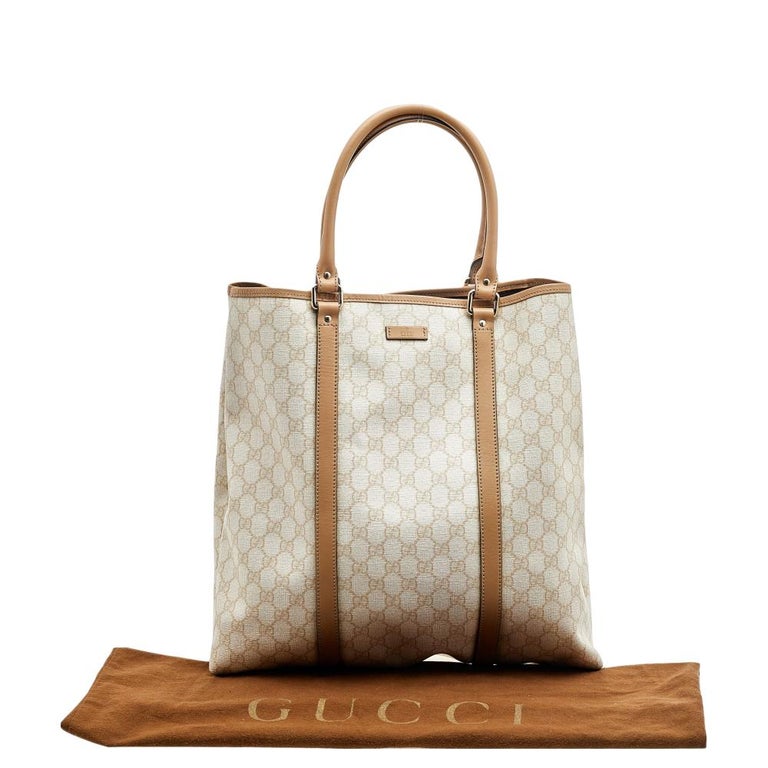 Gucci Beige/Ebony GG Supreme Tian Coated Canvas Tote Bag - Yoogi's