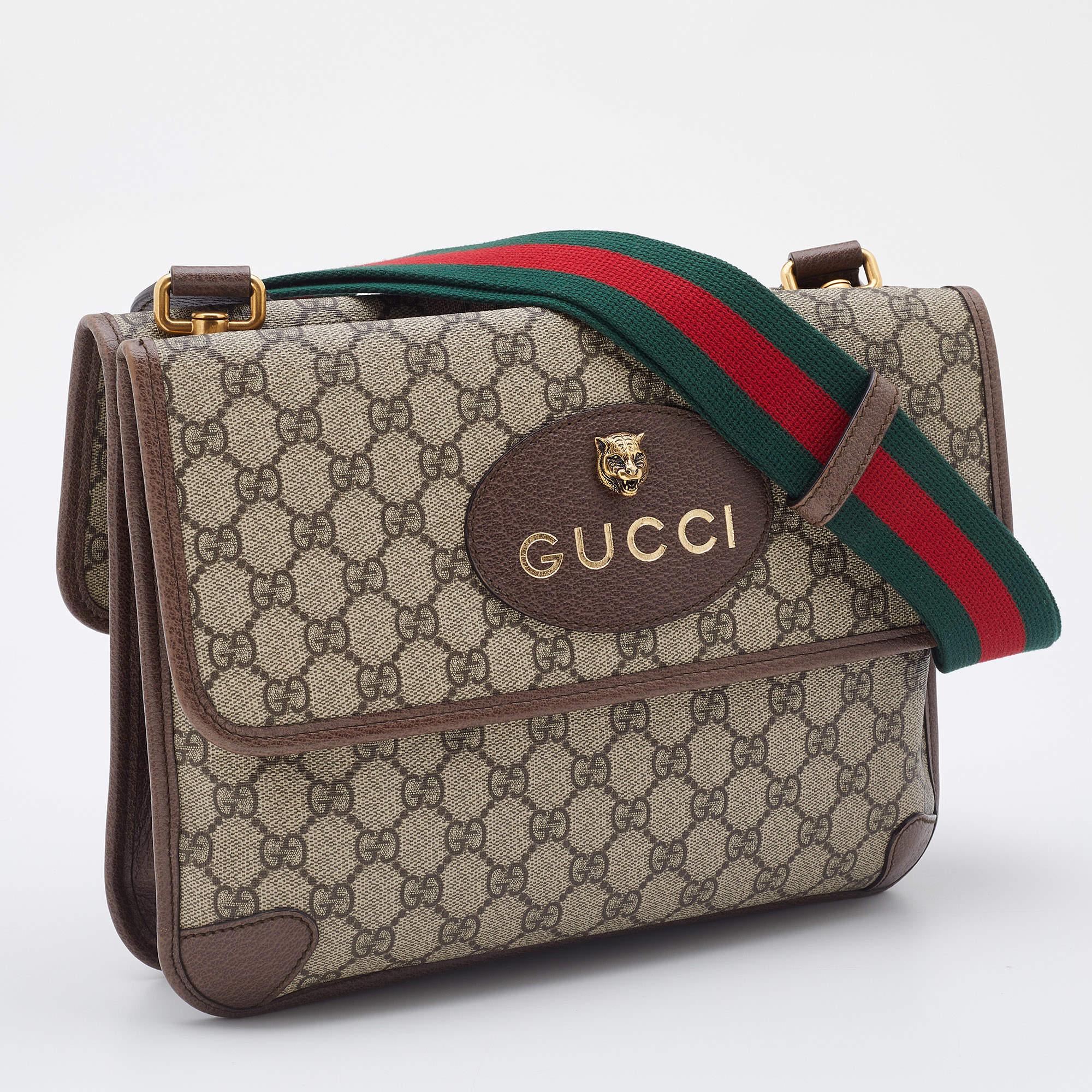Gucci beige neo vintage foldover bag top