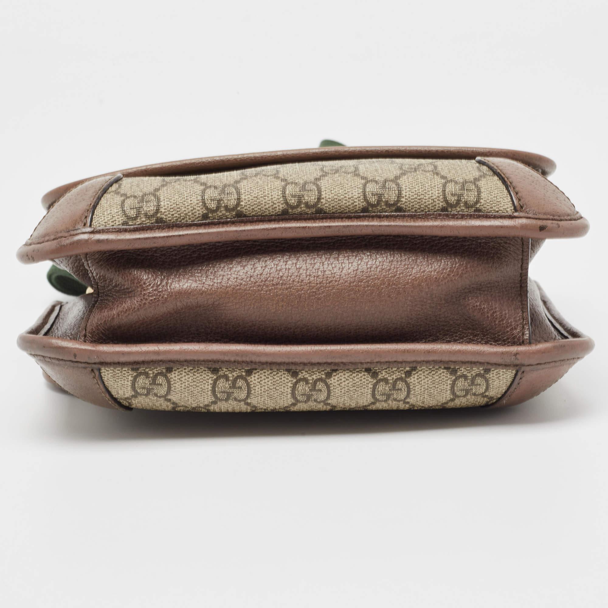 Gucci Beige GG Supreme Canvas und Leder Kleine Neo Vintage Messenger Bag im Angebot 3