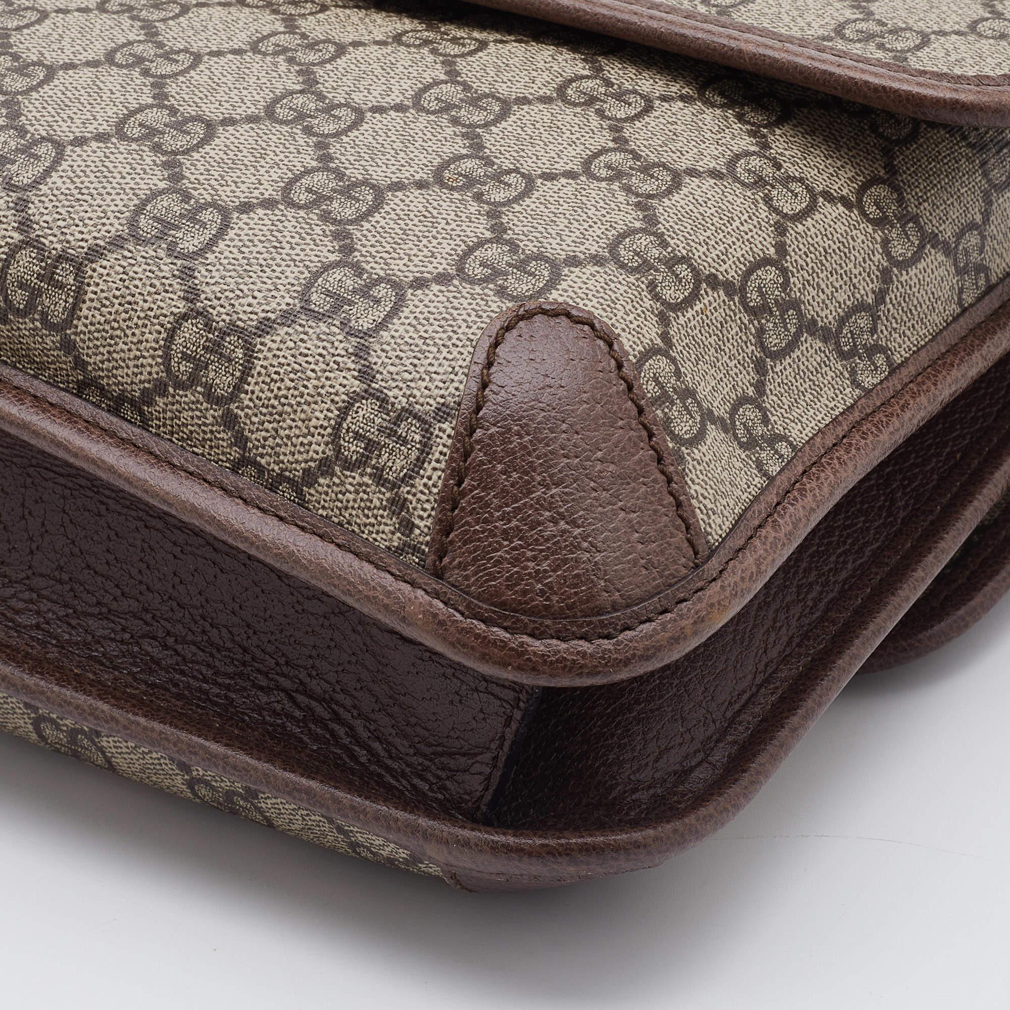 Gucci Beige GG Supreme Canvas and Leather Small Neo Vintage Messenger Bag 3