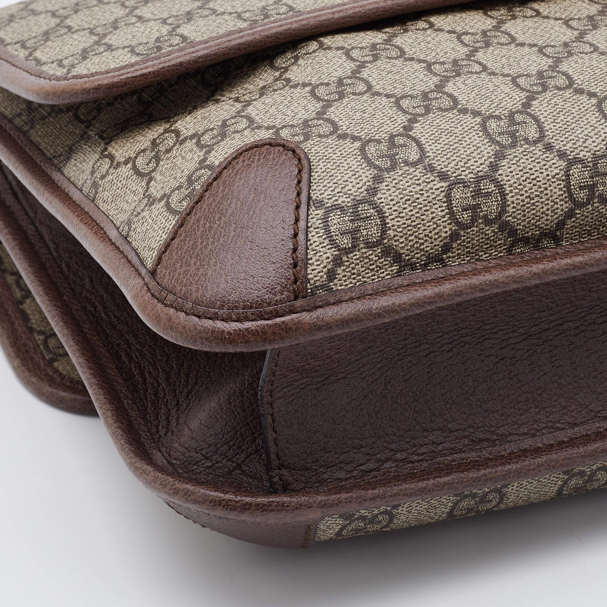 Gucci Beige GG Supreme Canvas and Leather Small Neo Vintage Messenger Bag 4