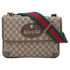 Gucci Beige GG Supreme Canvas und Leder Kleine Neo Vintage Messenger Bag