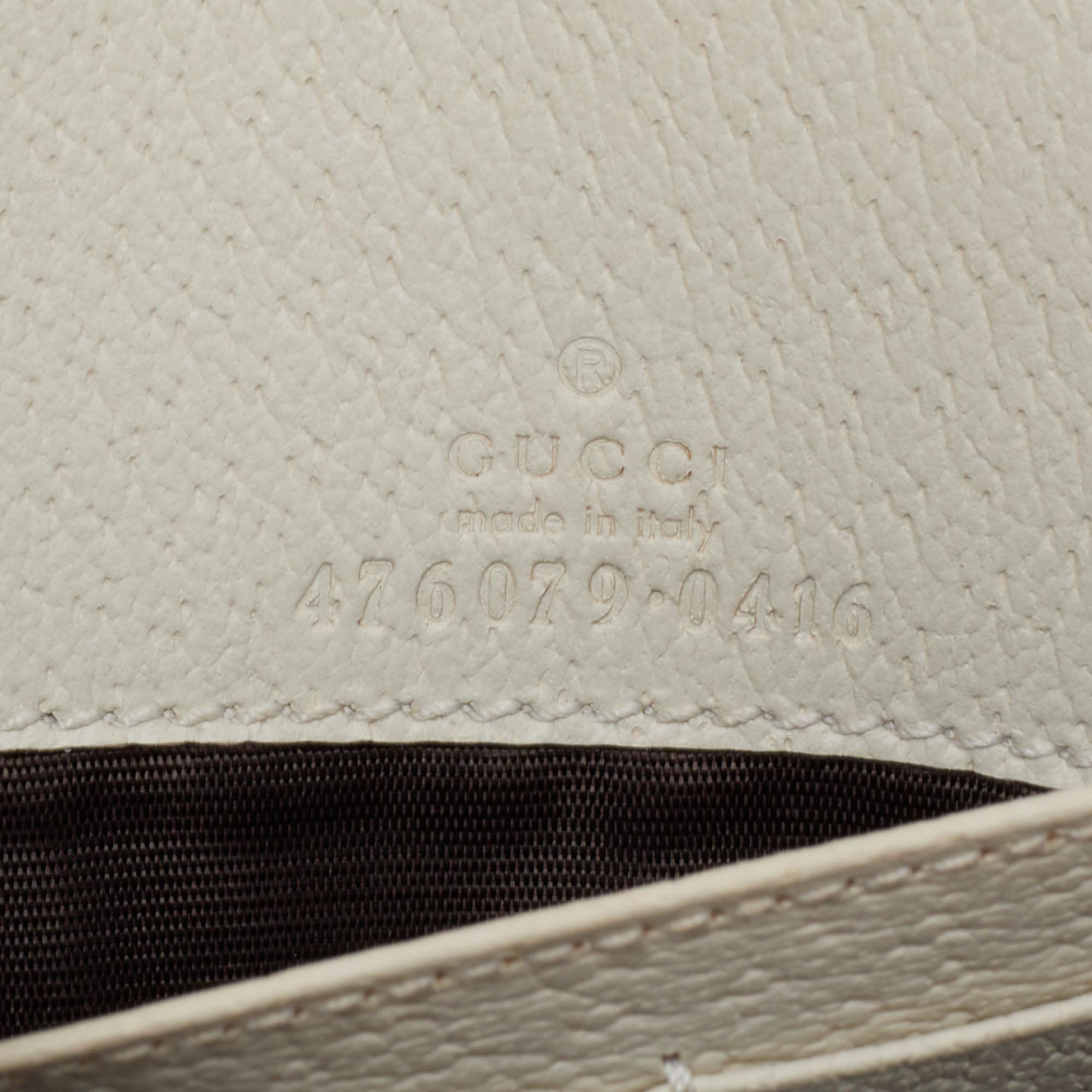 Women's Gucci Beige GG Supreme Canvas and Leather Web Queen Margaret Wallet on Chain