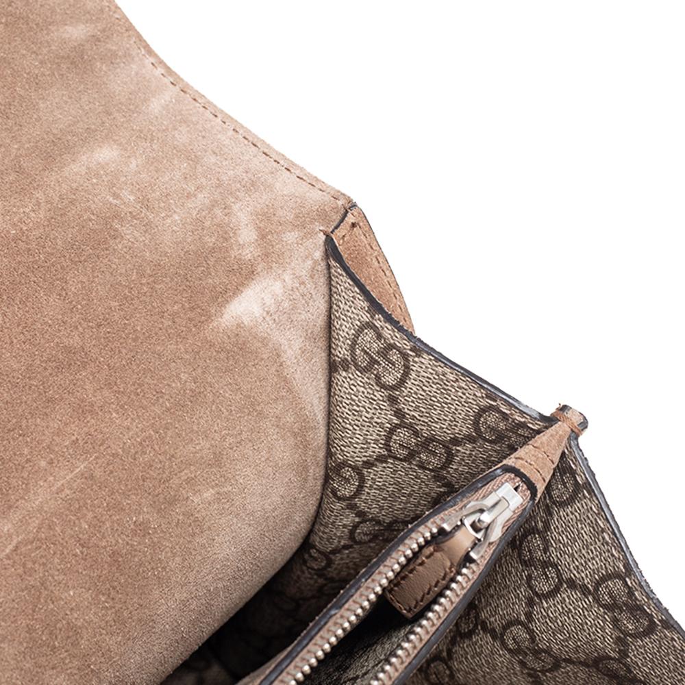 Gucci Beige GG Supreme Canvas and Suede Medium Dionysus Embellished Shoulder Bag 5