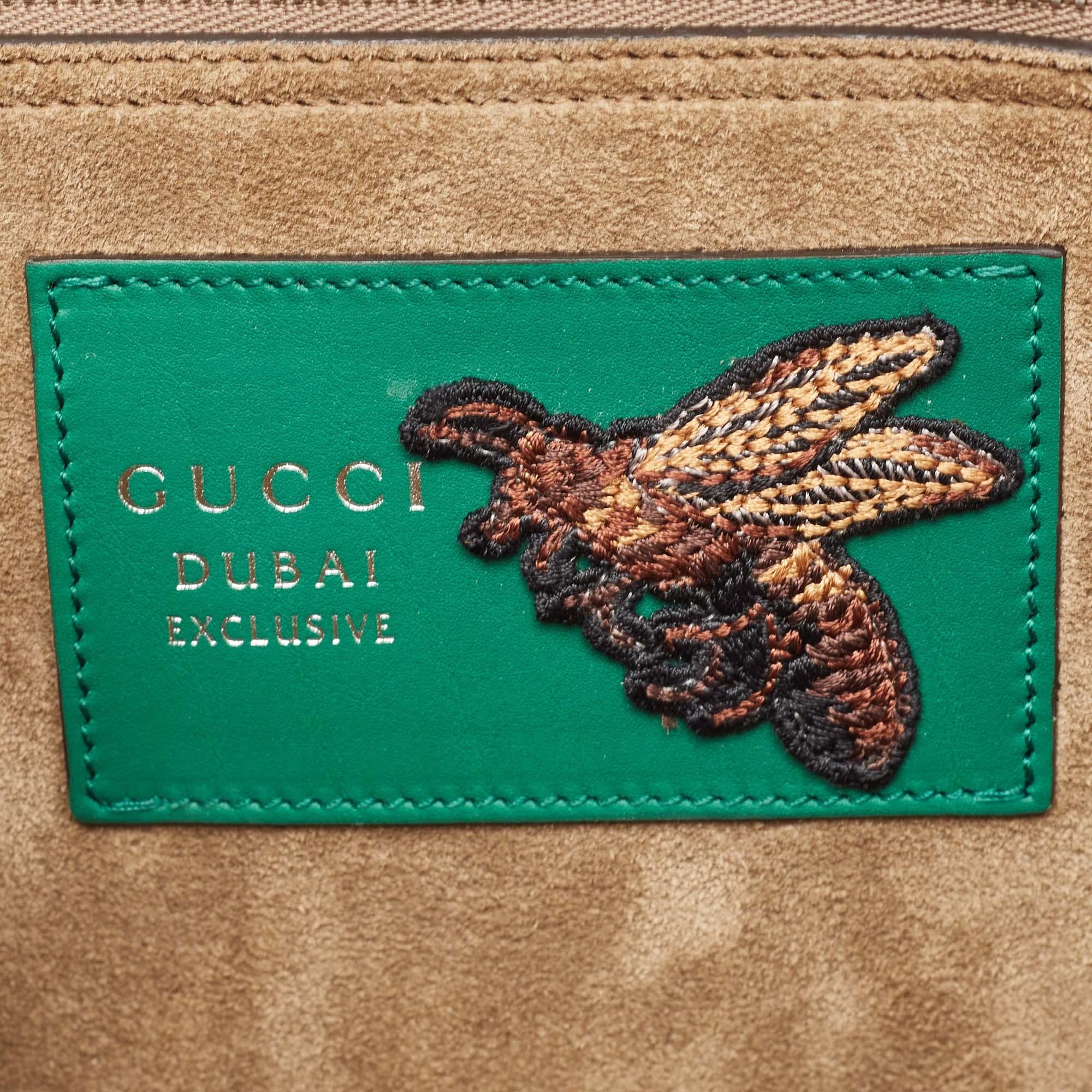 Women's Gucci Beige GG Supreme Canvas and Suede Medium Dubai Exclusive Dionysus For Sale
