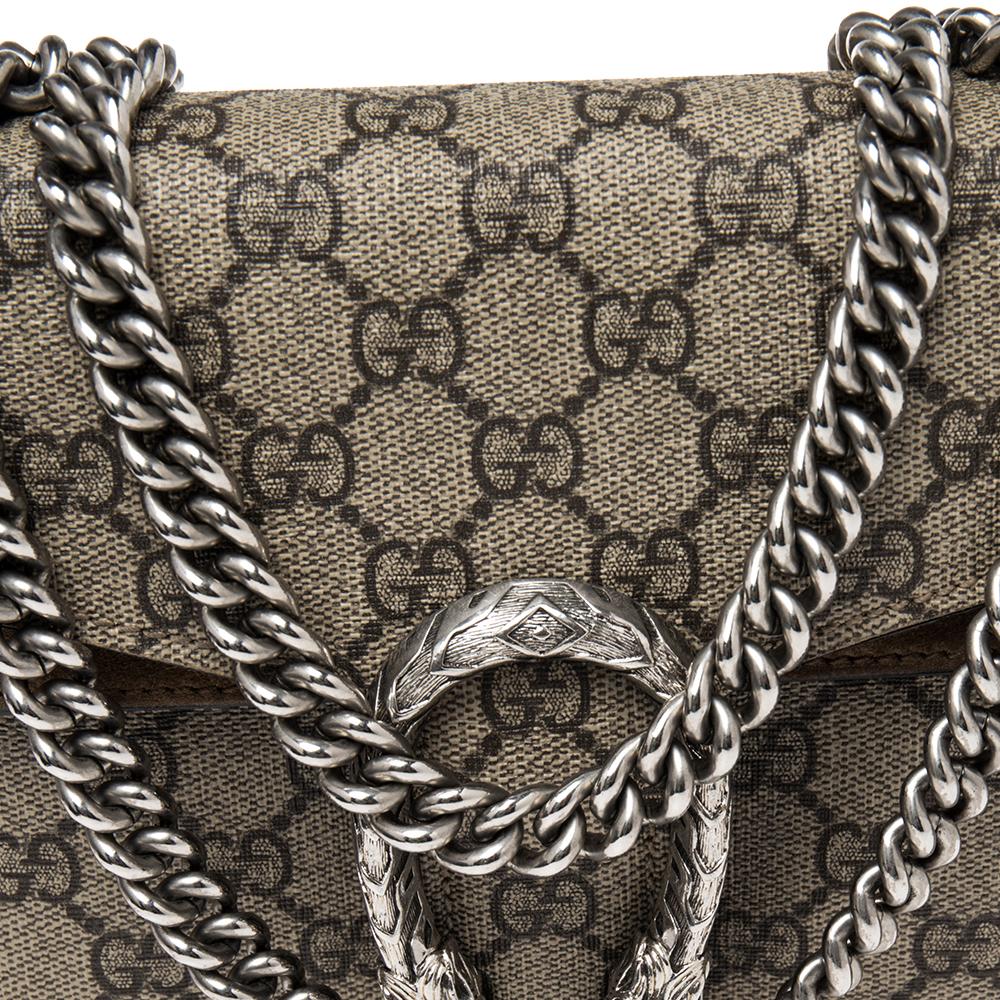 Gucci Beige GG Supreme Canvas and Suede Mini Dionysus Shoulder Bag 2