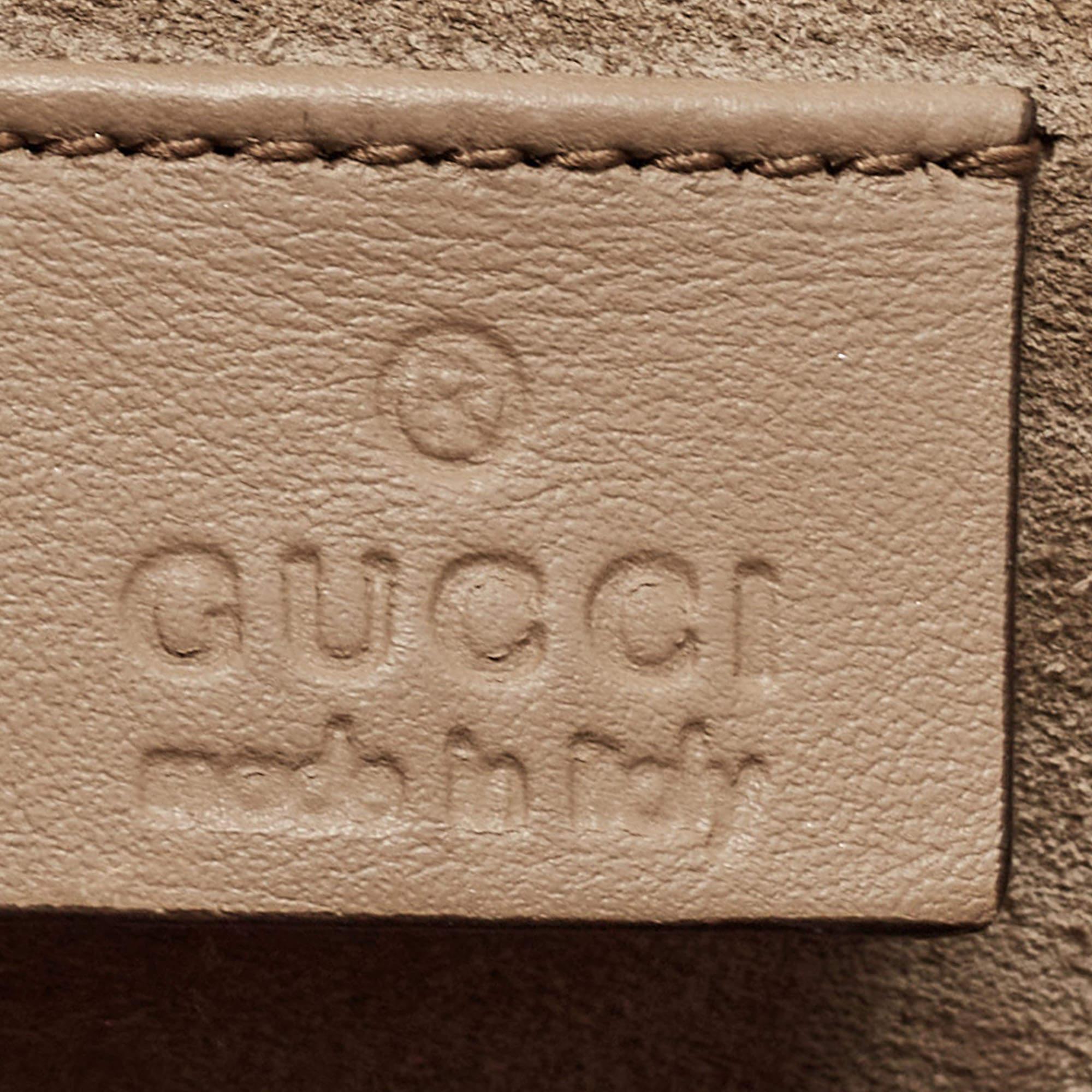 Gucci Beige GG Supreme Canvas and Suede Small Dionysus Shoulder Bag For Sale 7