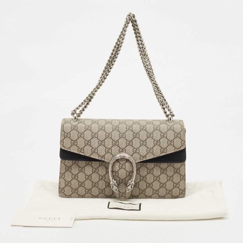 Gucci Beige GG Supreme Canvas and Suede Small Dionysus Shoulder Bag 13