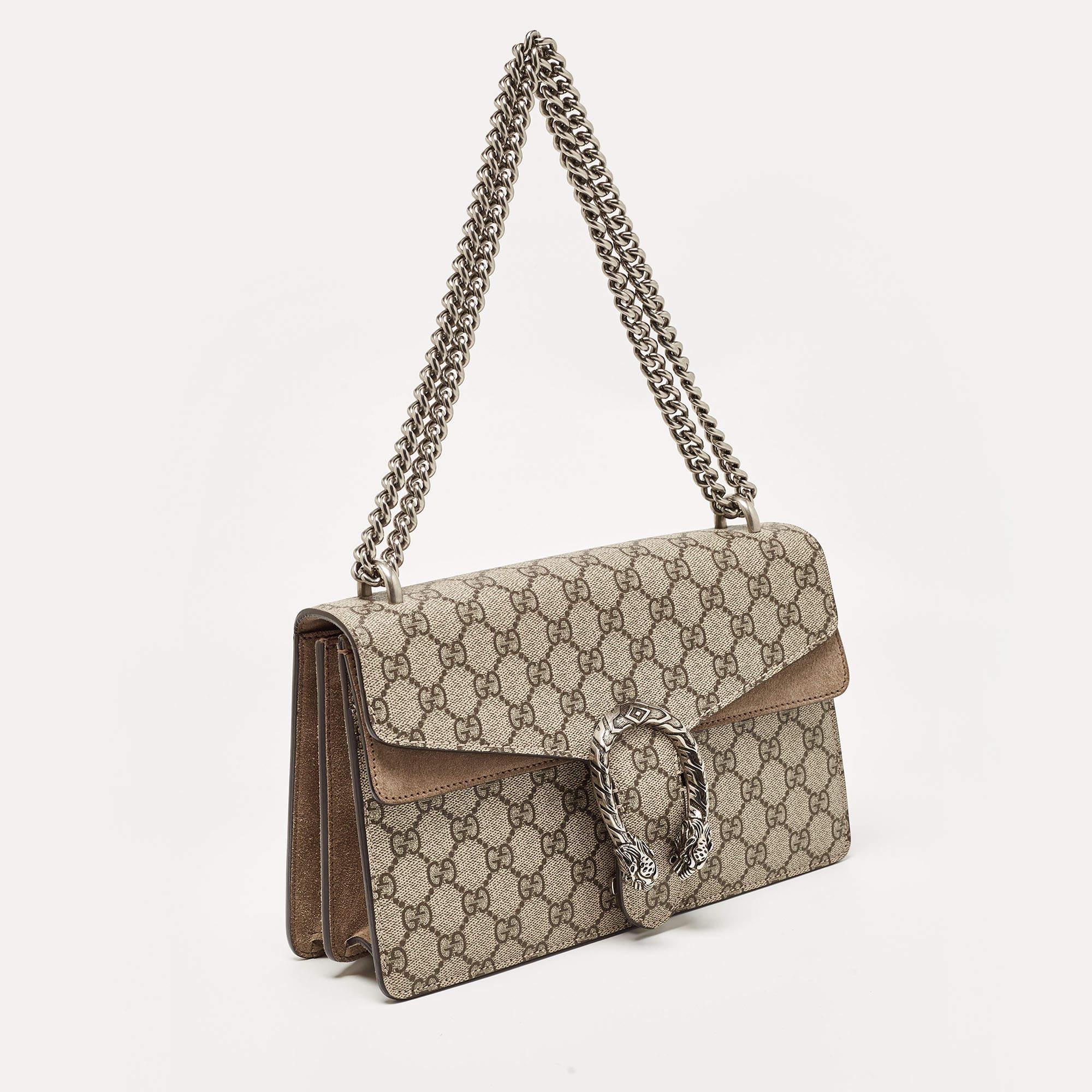 Picture yourself swinging this gorgeous bag at your outings with friends or at social gatherings and imagine how it will not only complement all your outfits but fetch you endless compliments. This Gucci creation has been beautifully crafted from GG