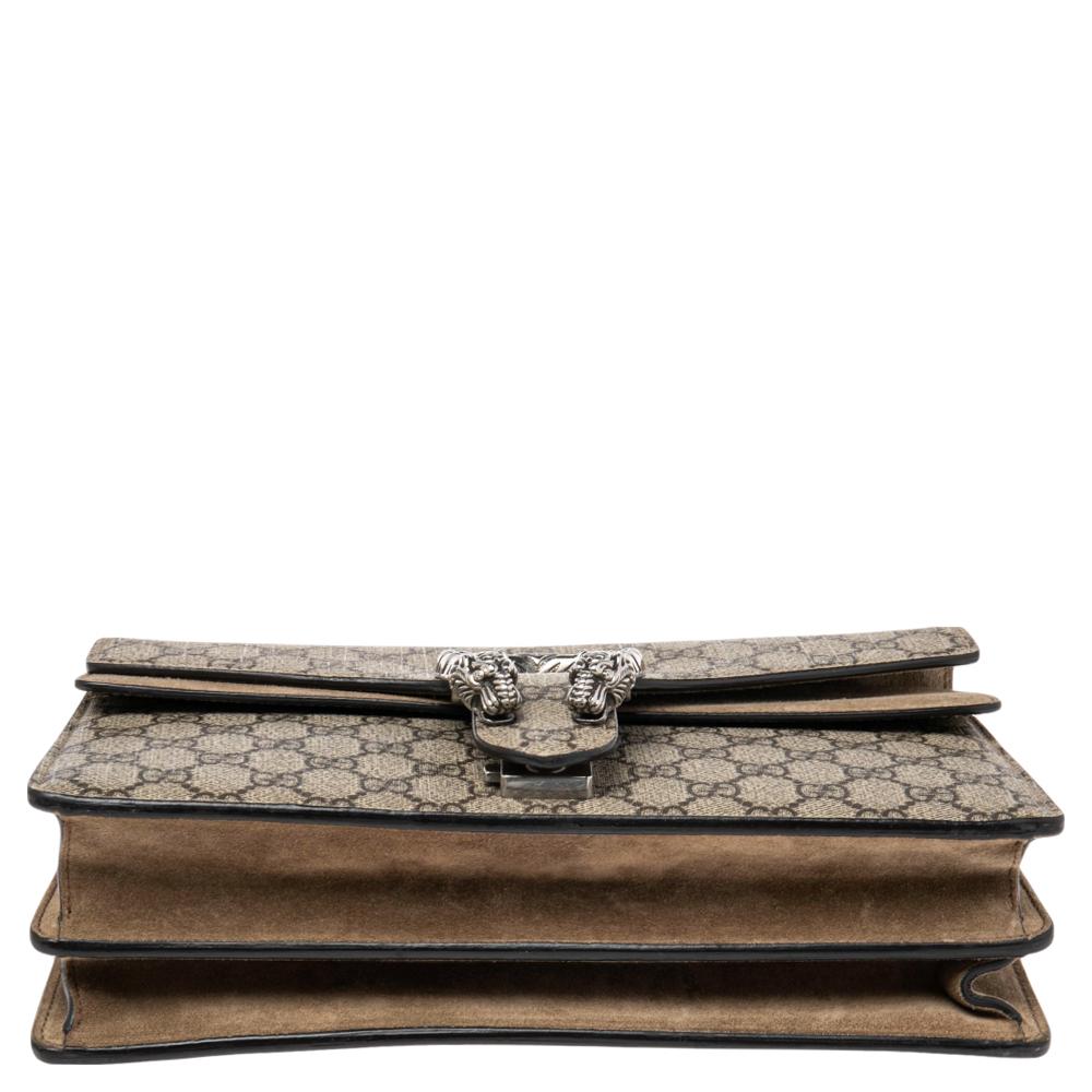 Gucci Beige GG Supreme Canvas and Suede Small Dionysus Shoulder Bag 1