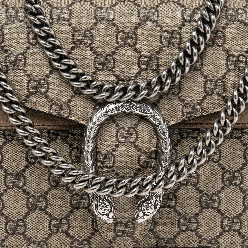 Gucci Beige GG Supreme Canvas and Suede Small Dionysus Shoulder Bag 2