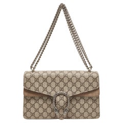 Gucci Supreme Dionysus Umhängetasche aus Segeltuch und Wildleder in Beige