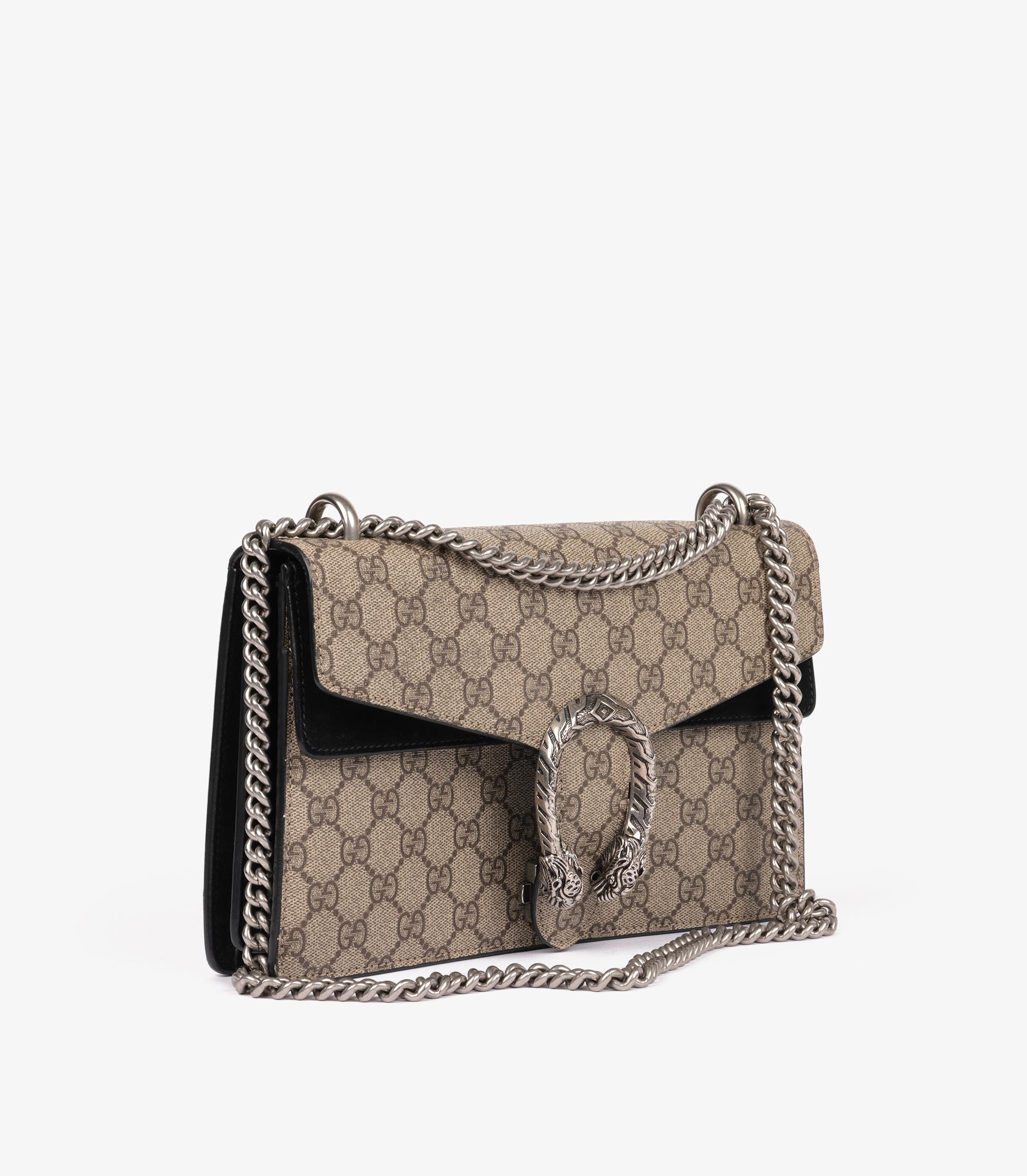 Gucci Dionysus Beige GG Lienzo Supremo y Ante Negro Mediano Gris en venta
