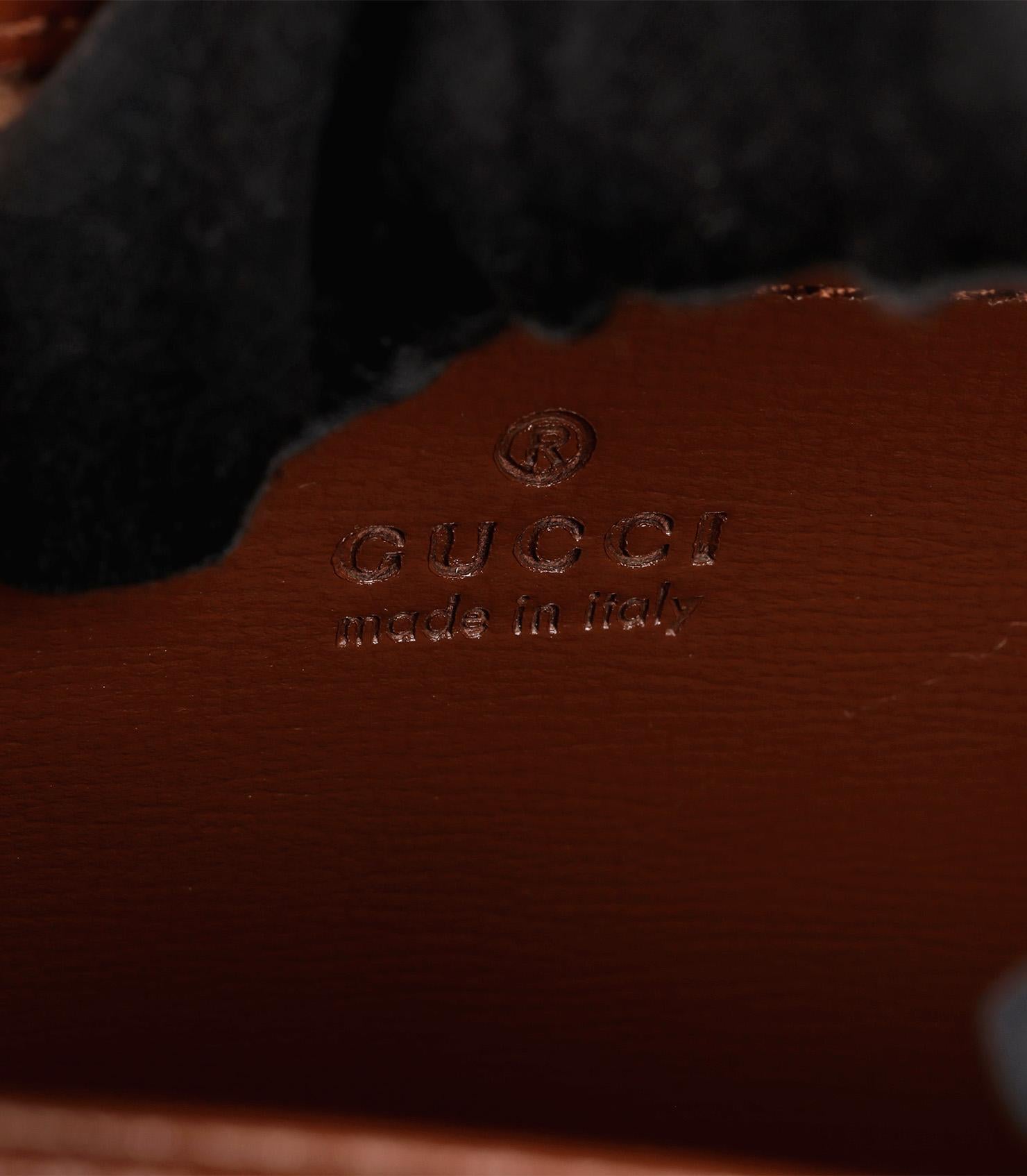 Gucci Beige GG Supreme Canvas & Brown Calfskin Leather Mini Horsebit 1955 Bag 5
