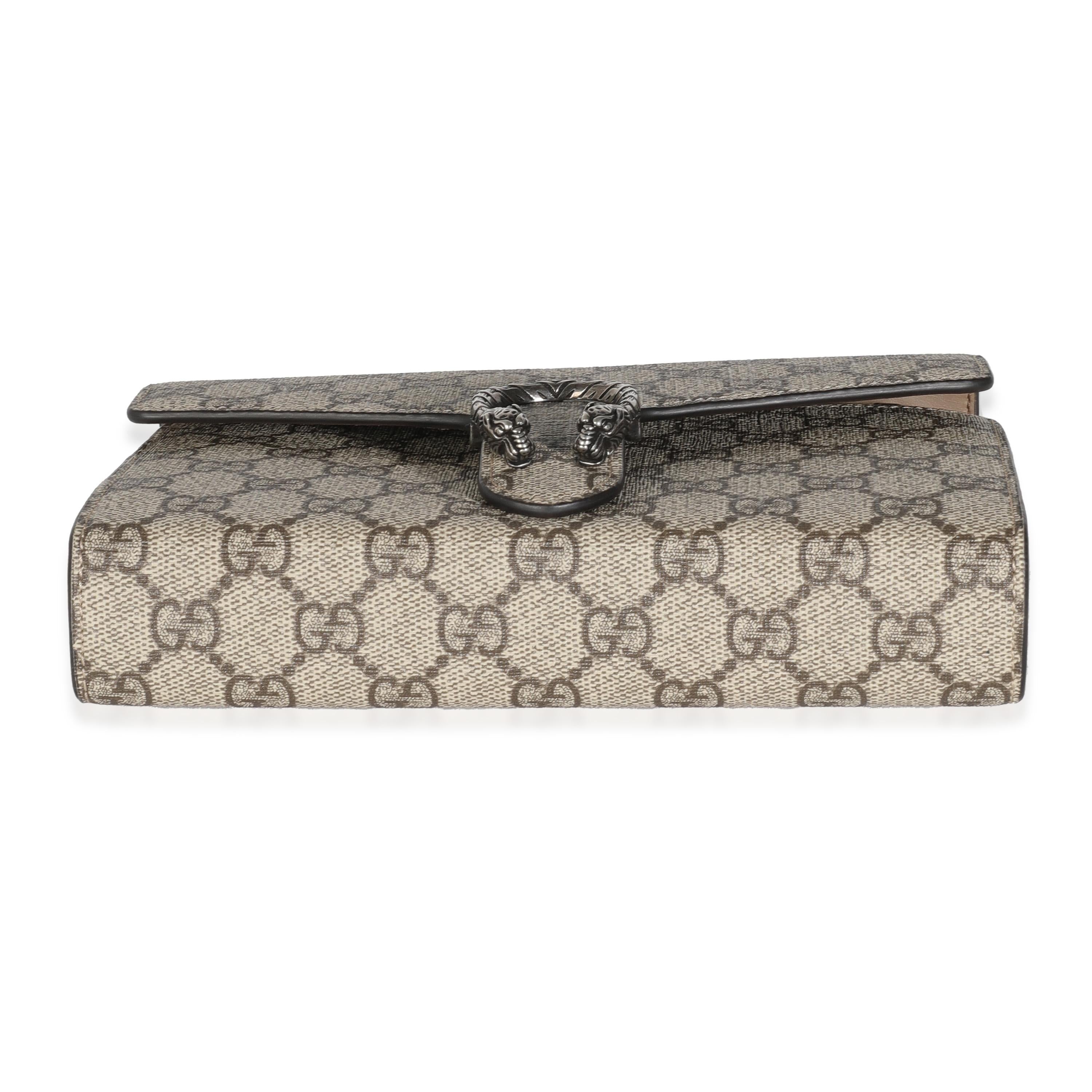 Gucci Beige GG Supreme Canvas Dionysus Chain Wallet 1