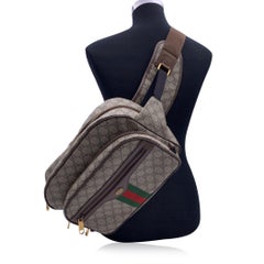 Gucci Beige GG Supreme Canvas Leather Ophidia Large Waist Bag