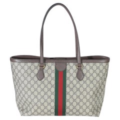 Gucci Beige GG Supreme Canvas Medium Ophidia Tote