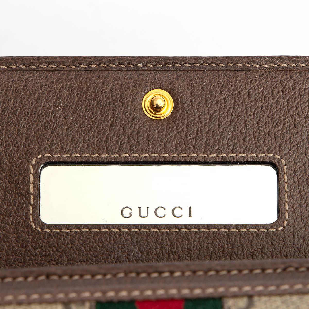 GUCCI beige GG Supreme Canvas OPHIDIA CHAIN WALLET Bag WOC 2