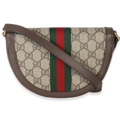 Gucci Beige GG Supreme Canvas Ophidia GG Curved Flap Bag