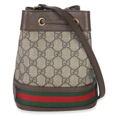 Gucci Beige GG Supreme Canvas Ophidia Mini Bucket Bag