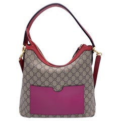 Gucci Beige GG Supreme Canvas Pocket Hobo Bag with Strap