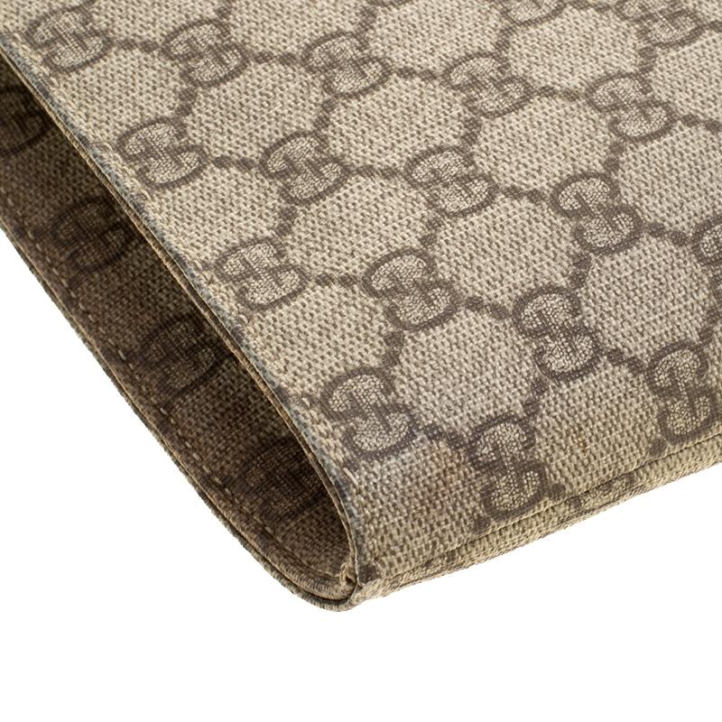 Gucci Beige GG Supreme Canvas Portfolio Document Case 4
