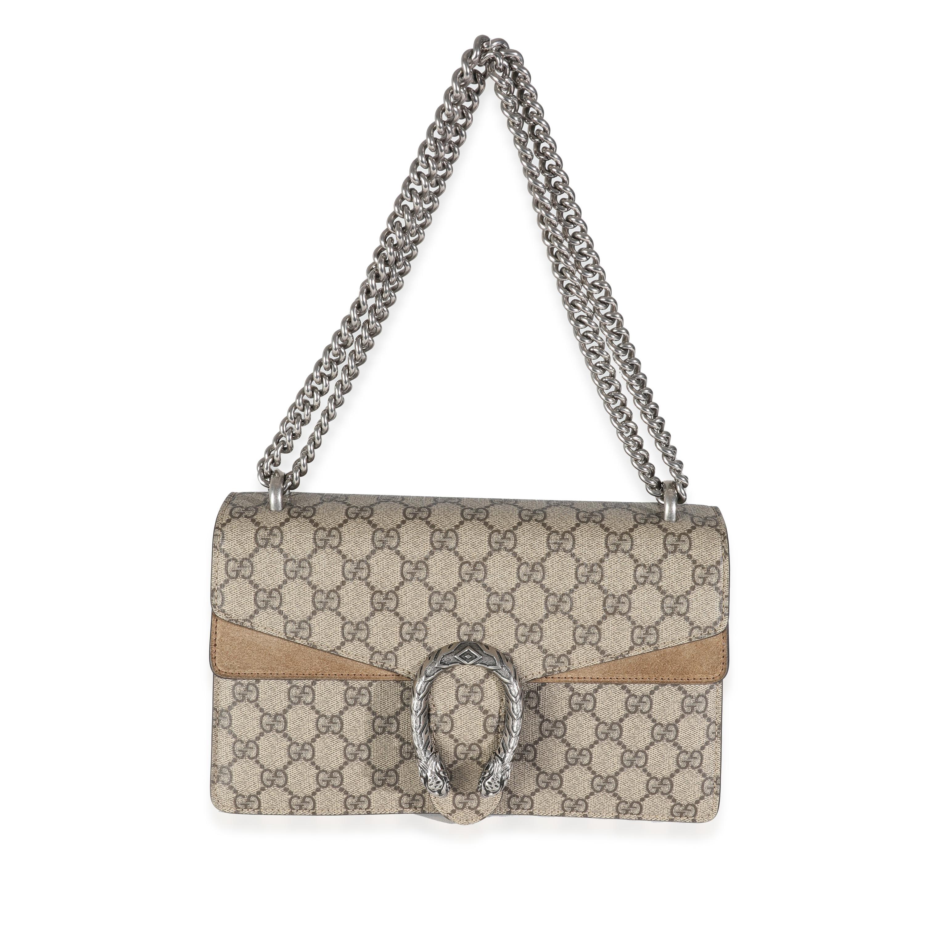 Gucci Beige GG Supreme Canvas Small Dionysus Chain Bag 2