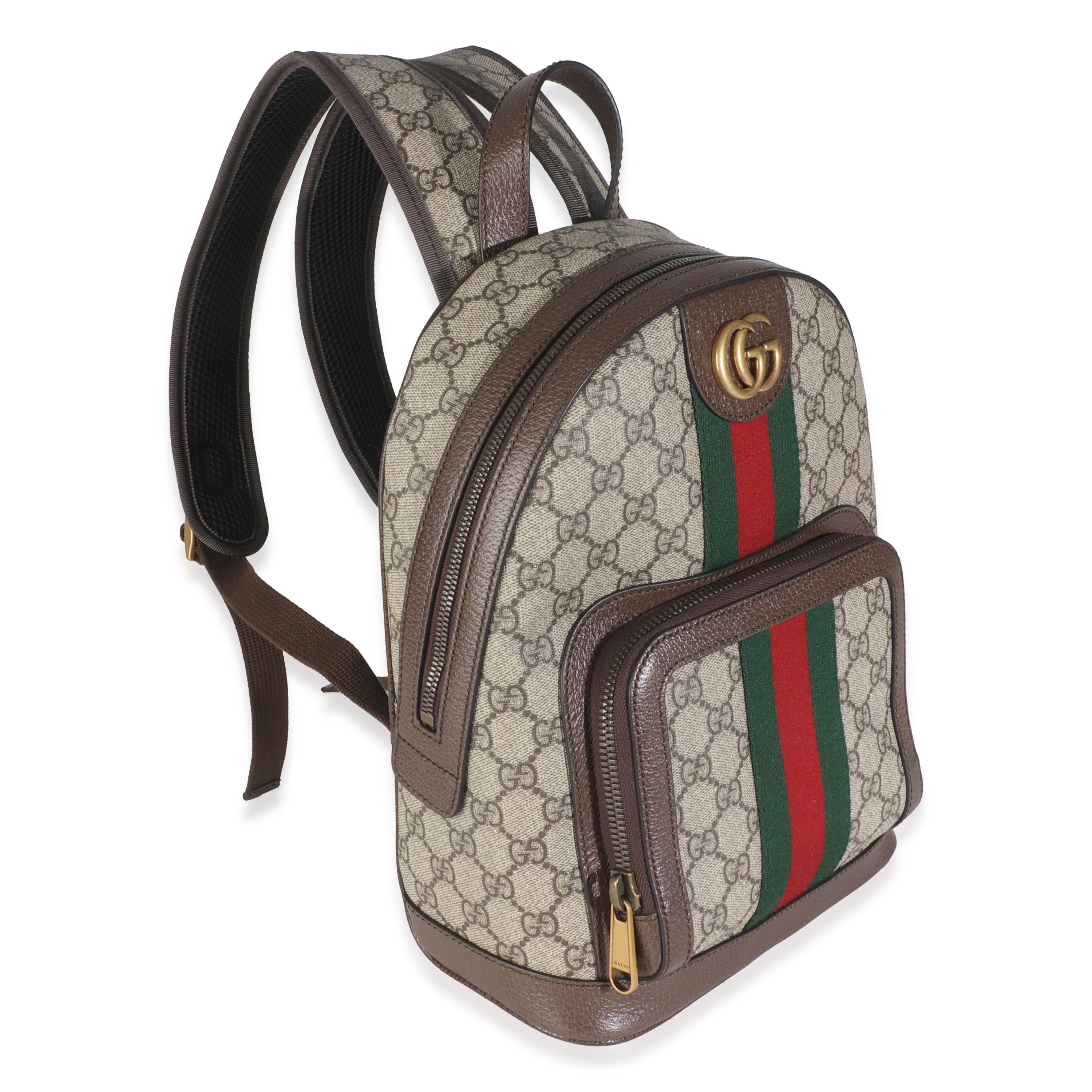 Gucci Beige GG Supreme Canvas Kleiner Ophidia-Rucksack im Zustand „Hervorragend“ im Angebot in New York, NY