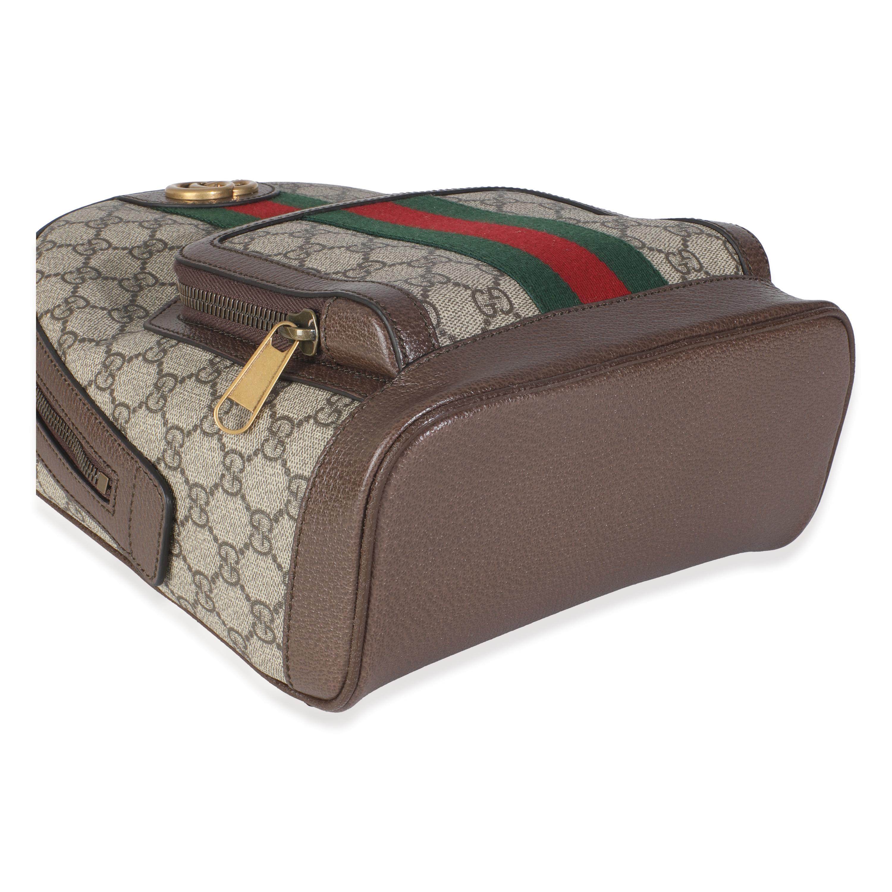 Gucci Beige GG Supreme Canvas Kleiner Ophidia-Rucksack im Angebot 3