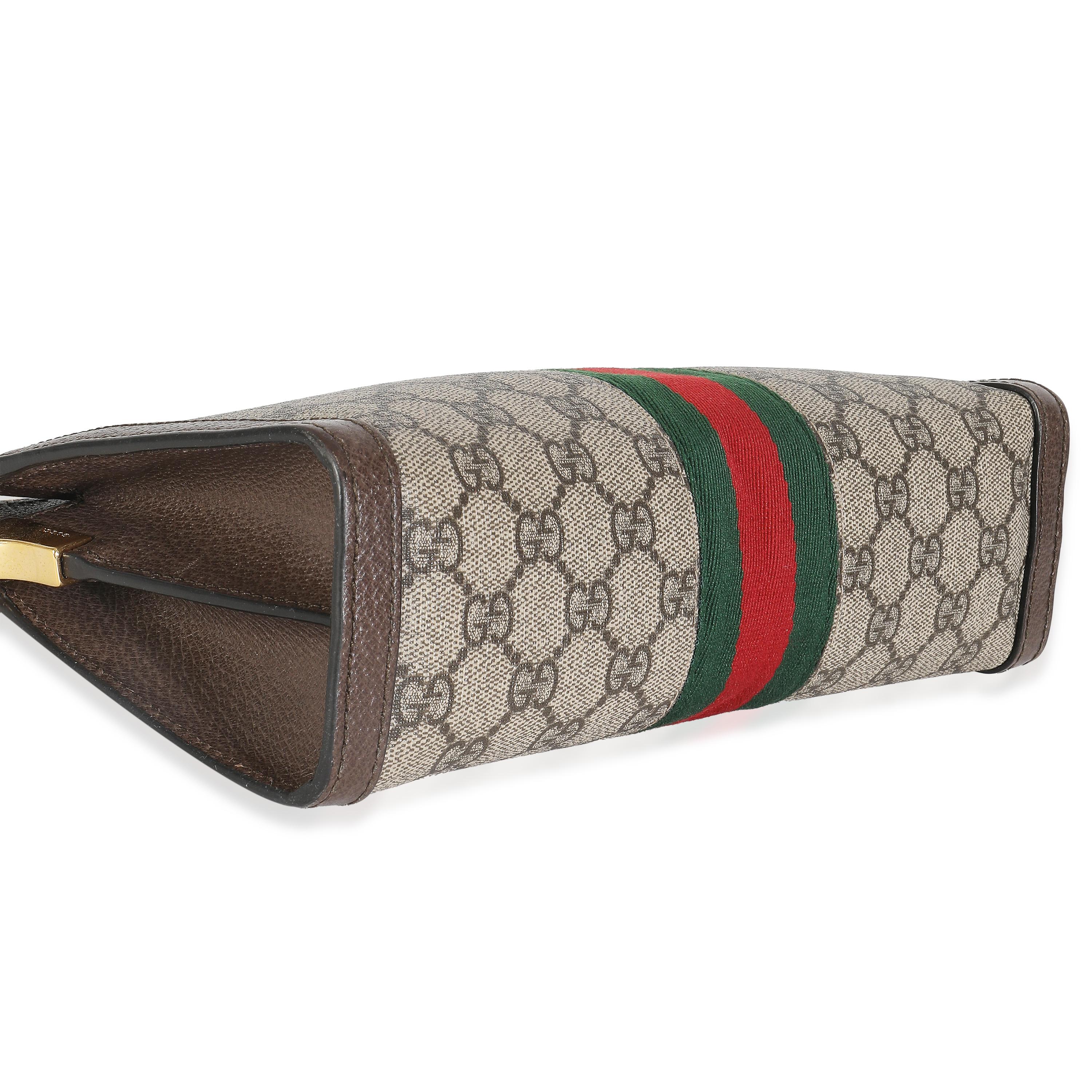 Gucci Beige GG Supreme Canvas Small Ophidia Web Chain Bag en vente 1