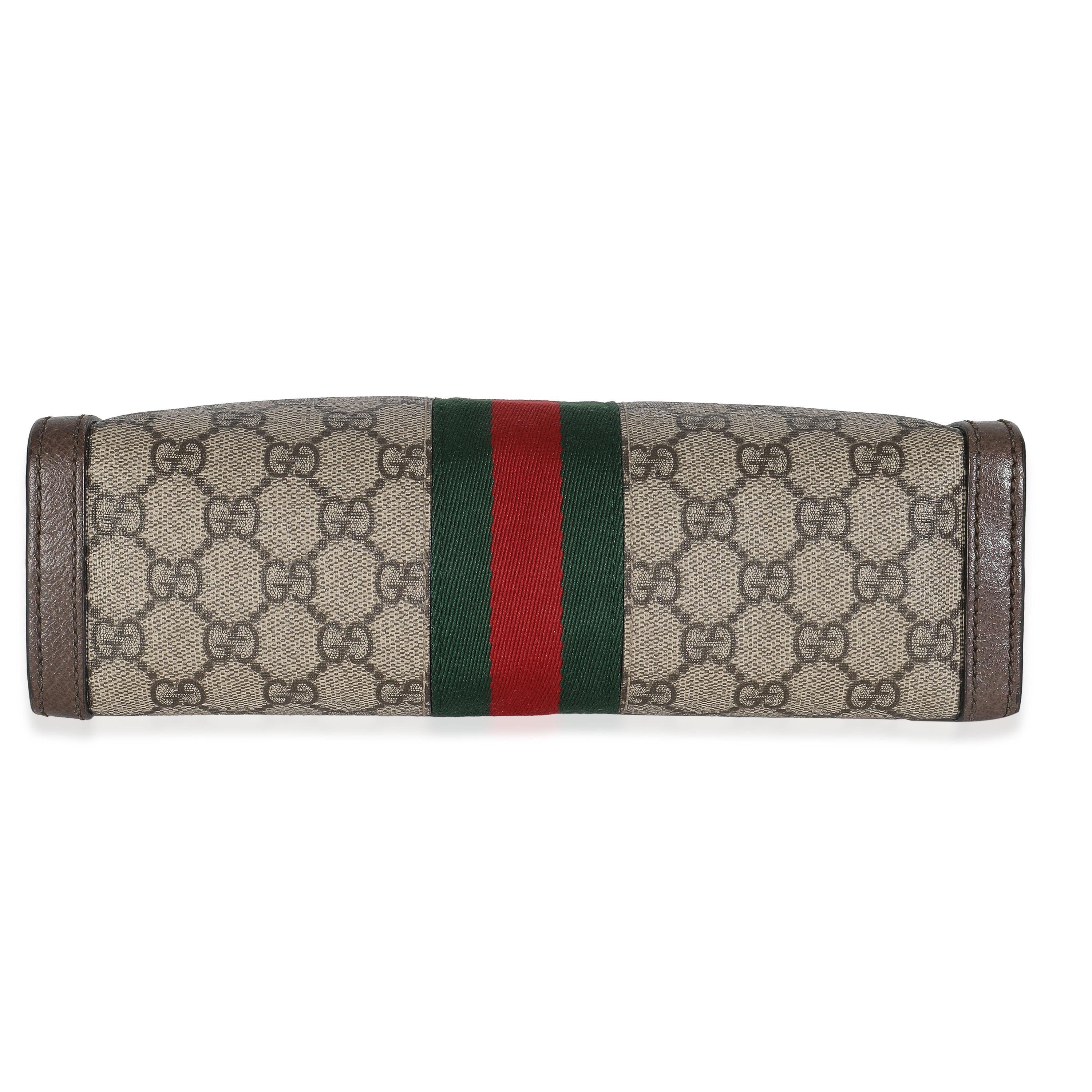 Gucci Beige GG Supreme Canvas Small Ophidia Web Chain Bag en vente 4