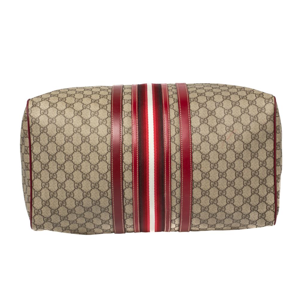Gucci Beige GG Supreme Canvas Web Carry-on Medium Duffle Bag 7