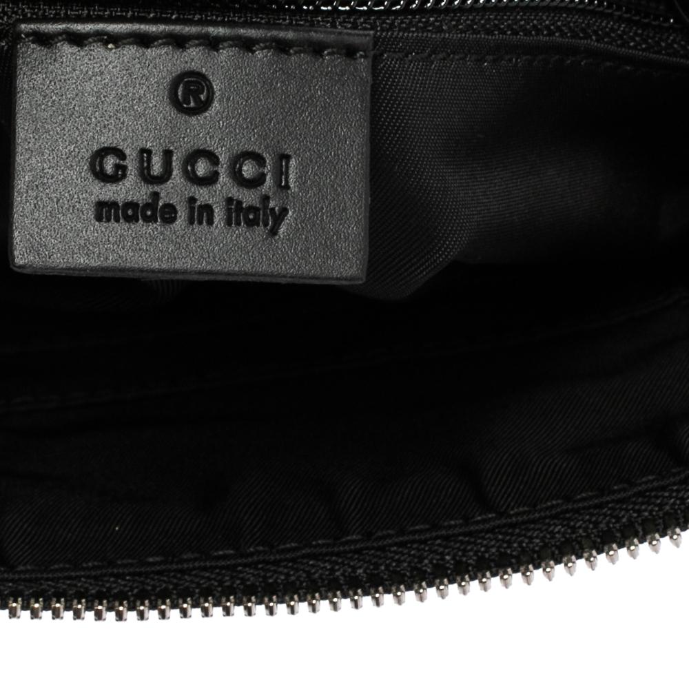 Black Gucci Beige GG Supreme Canvas Web Flat Messenger bag