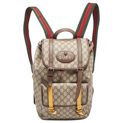 Gucci Beige GG Supreme Canvas Web Soft Backpack