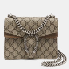 Gucci Beige GG Supreme Coated Canvas and Suede Mini Dionysus Shoulder Bag