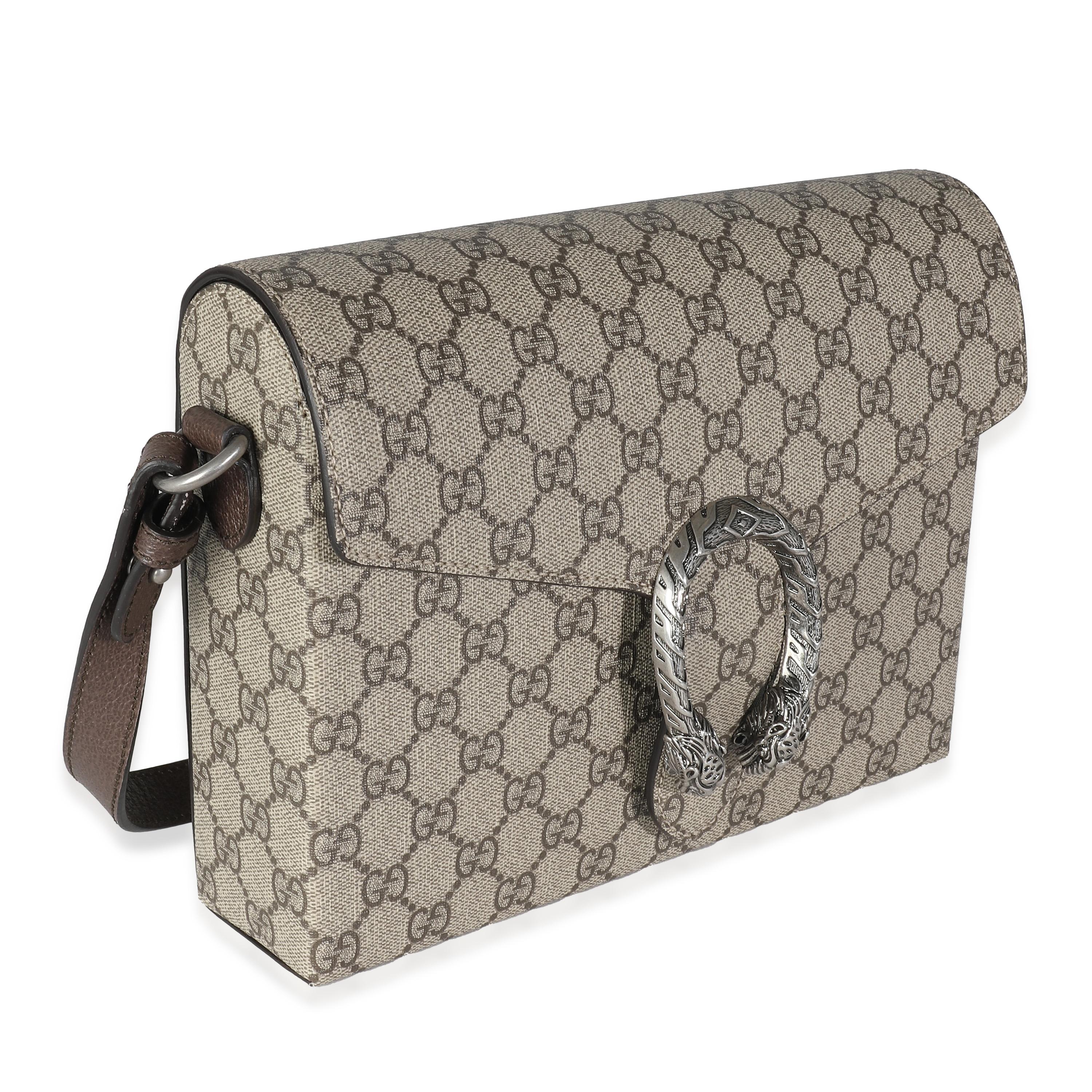 Gucci Beige GG Supreme Dionysus Messenger Bag In Excellent Condition In New York, NY