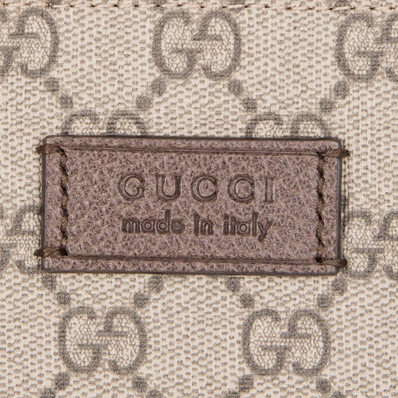 GUCCI beige GG SUPREME EMBROIDERED Tote Bag 1