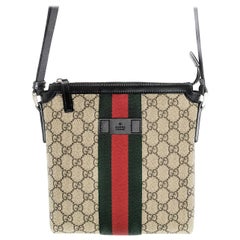 Gucci Beige GG Supreme Flat Messenger Bag