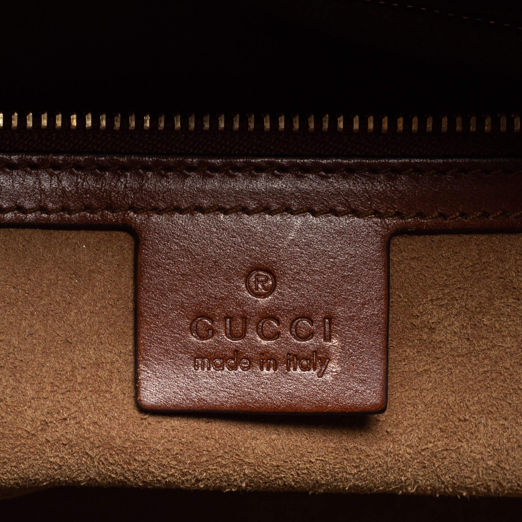 Women's Gucci Beige GG Supreme Leather Small Top Zip Tote