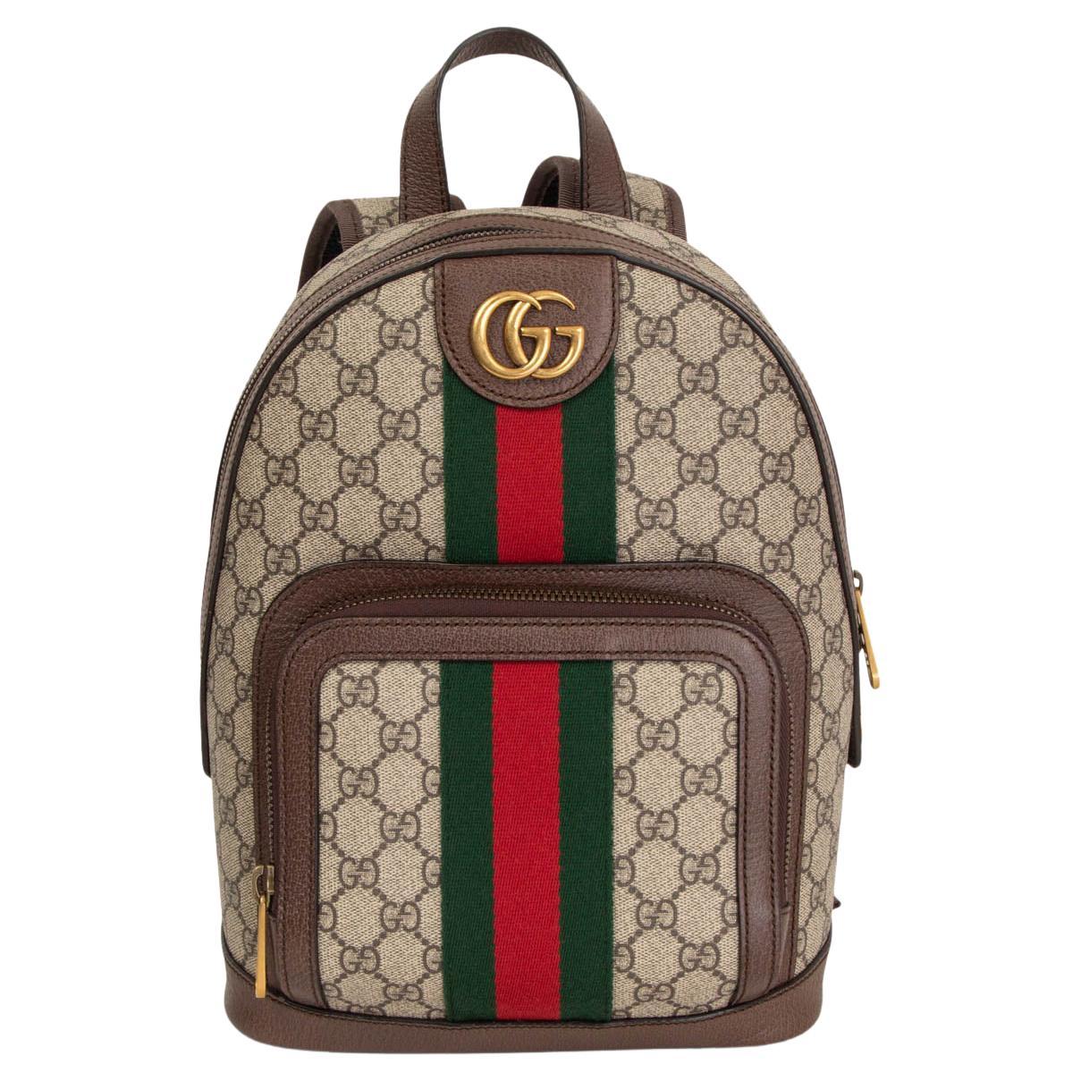 GUCCI beige GG SUPREME OPHIDIA GG FLORAL SMALL Backpack Bag