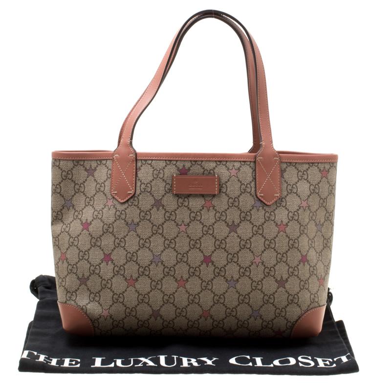 Gucci Beige GG Supreme Star Canvas Tote 8