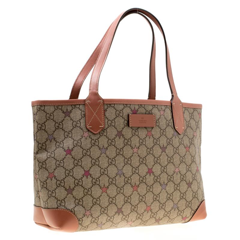 Women's Gucci Beige GG Supreme Star Canvas Tote