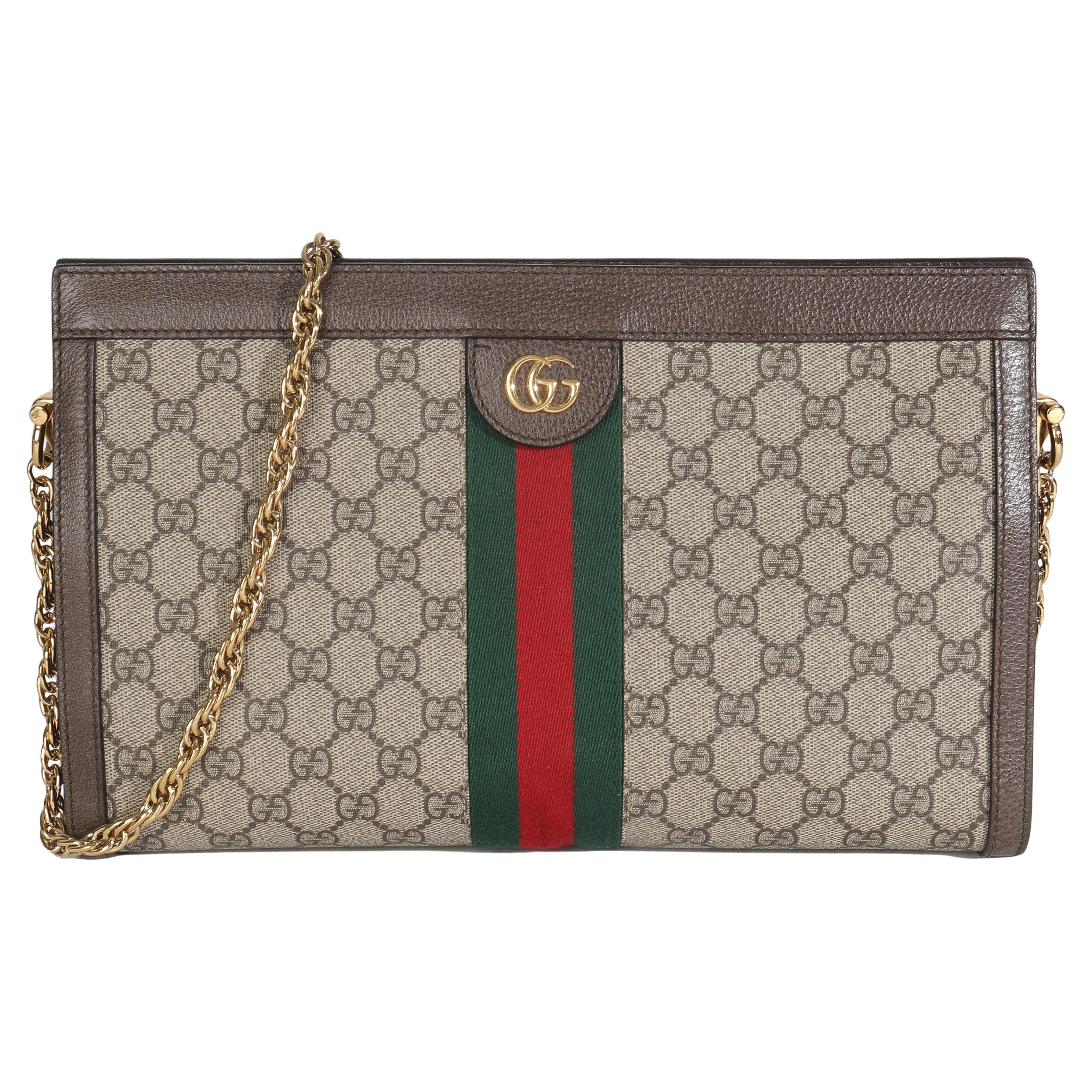 Gucci Beige GG Supreme Web Ophidia GG Small Shoulder Bag