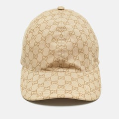 Gucci Beige GG Web Baumwolle Baseballkappe L