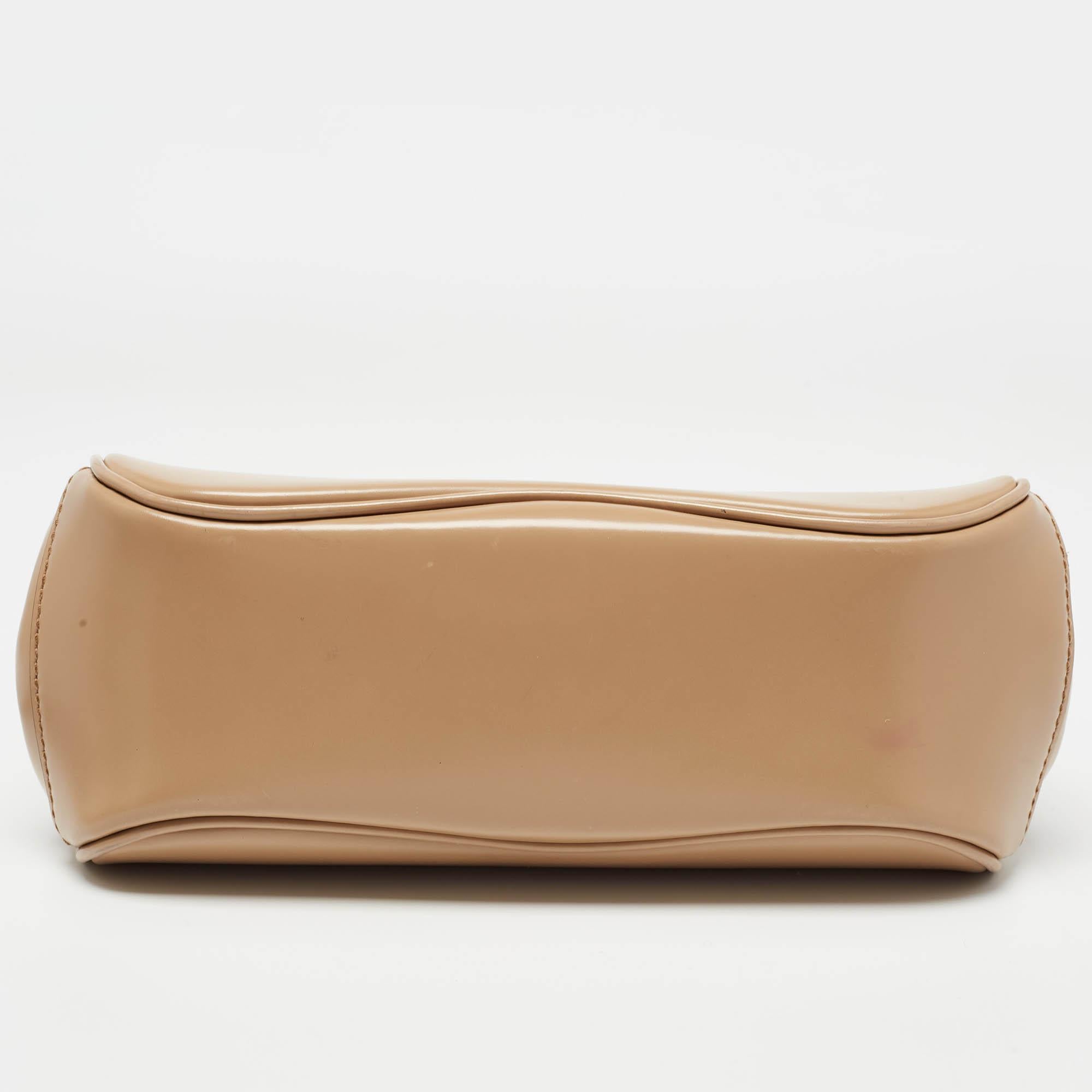 Gucci Beige Glossy Leather Mini Lady Lock Bamboo Top Handle Bag 6